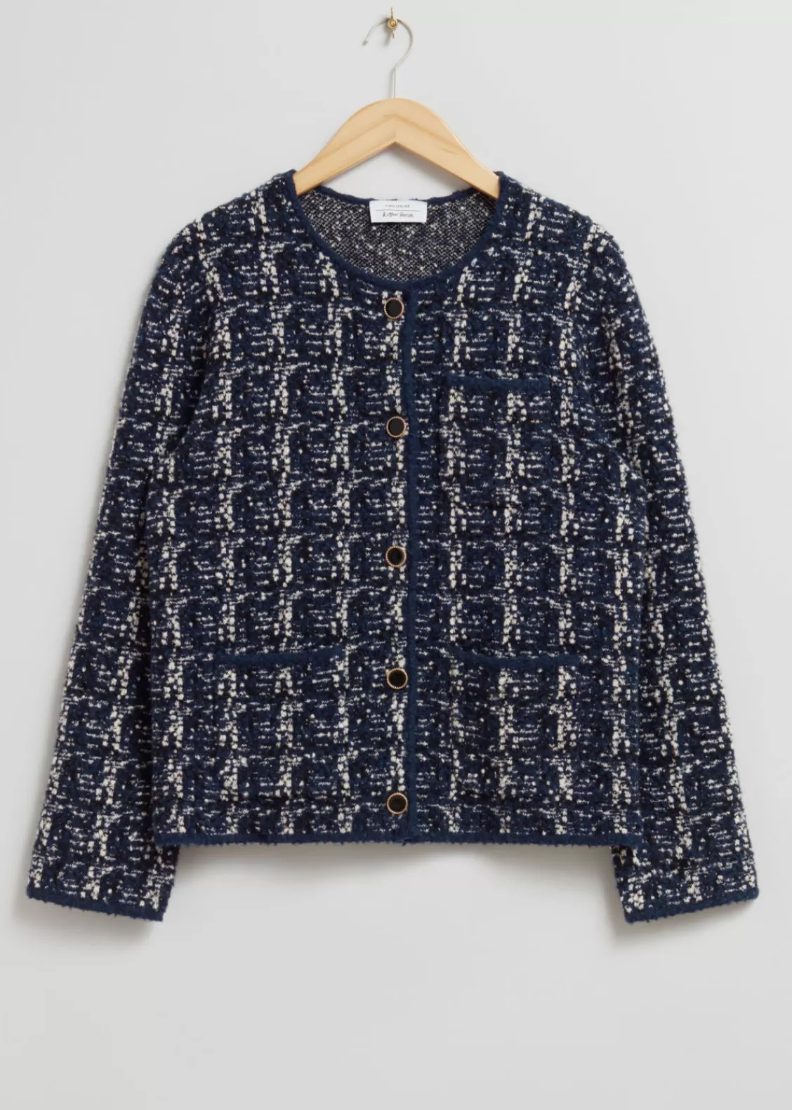 & Other Stories Outerwear | Sweaters & Knits | Tweed Jacket Blue/White Tweed