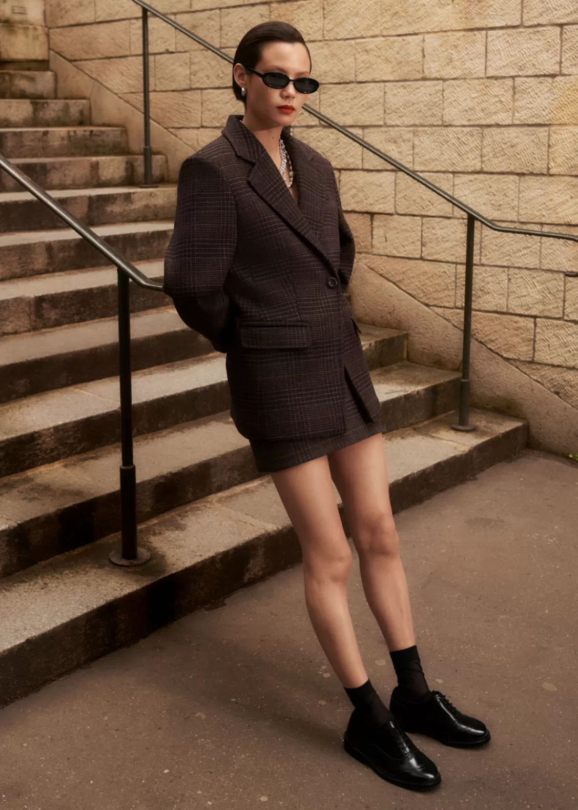 & Other Stories Sets & Suits | Skirts | Tweed Wool-Blend Mini Skirt Brown Checks