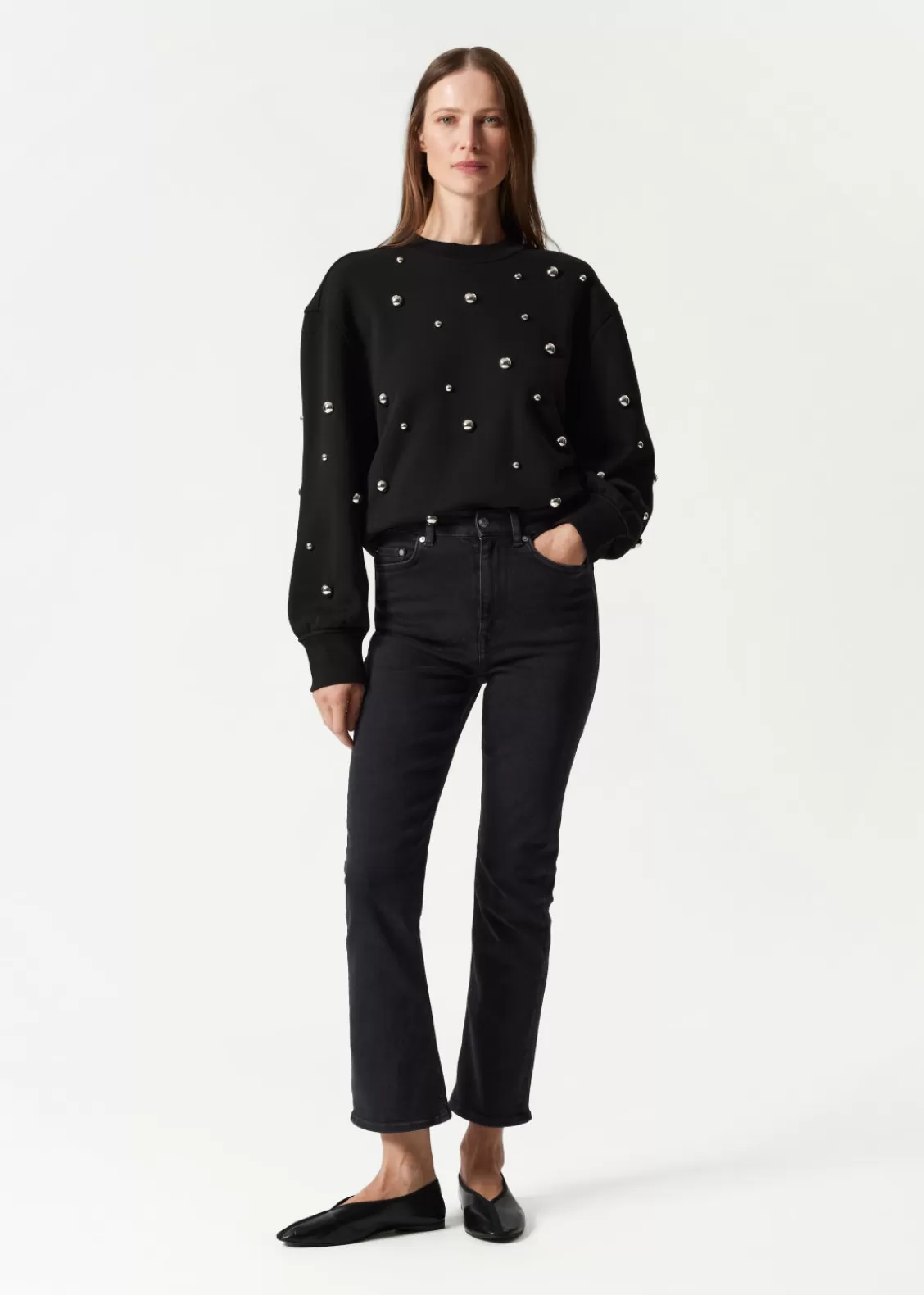 & Other Stories Jeans | Wide Leg Cropped Jeans Black