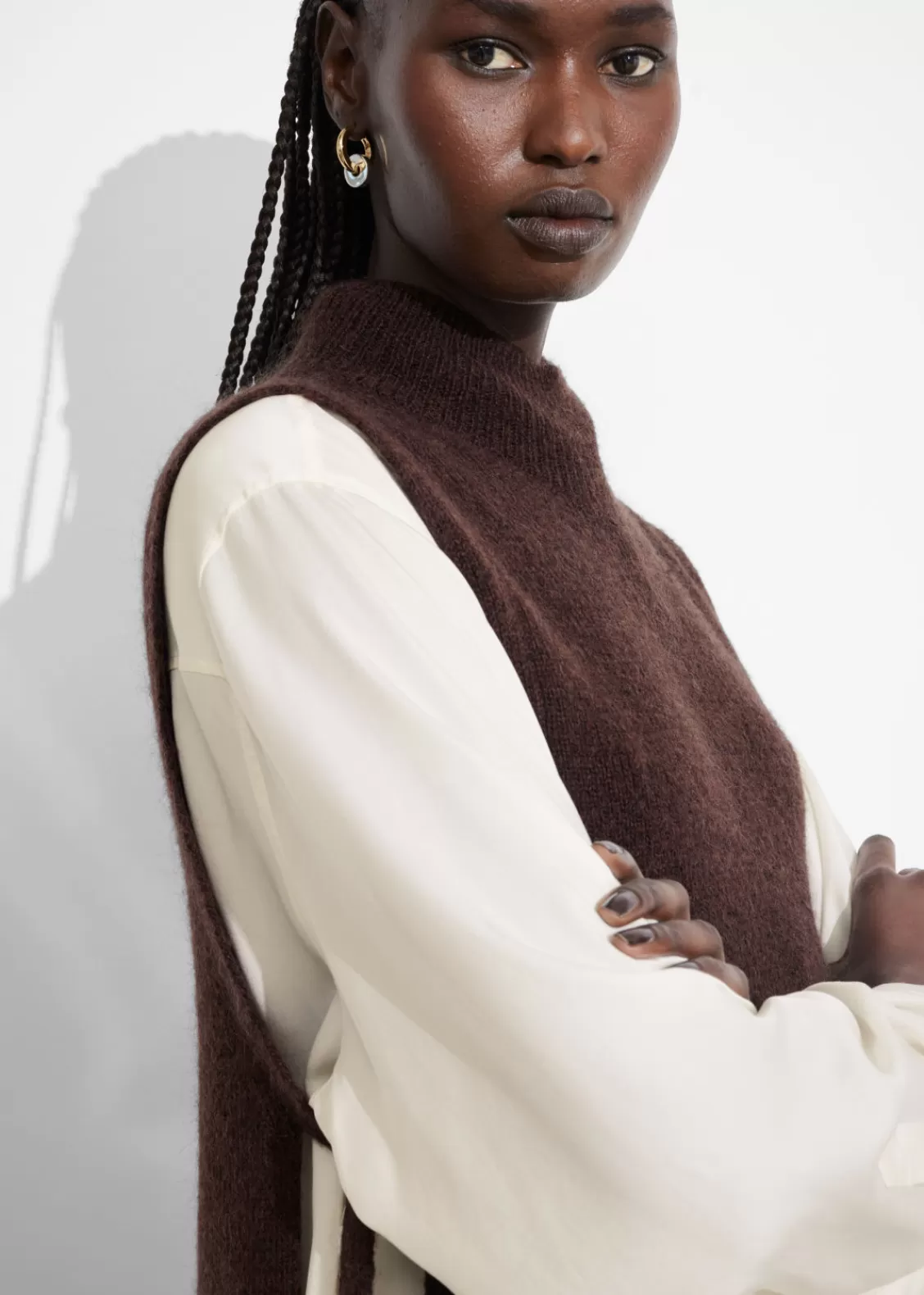 & Other Stories Scarves | Sweaters & Knits | Wool Bib Collar Dark Brown